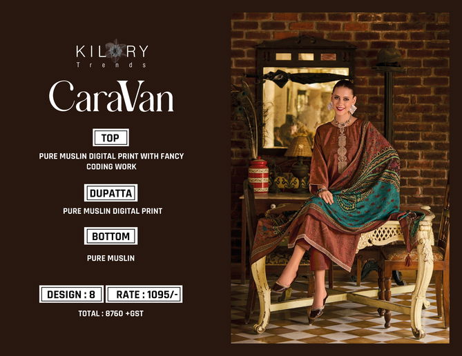 Caravan By Kilory Muslin Digital Printed Salwar Kameez Wholesale Market In Surat
